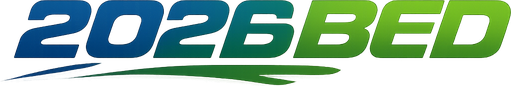 2026 bed logo on black and gold homepage header